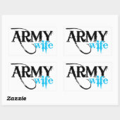 Sticker Rectangulaire Femme de l'armée en état de détresse (Feuille)