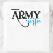 Sticker Rectangulaire Femme de l'armée en état de détresse (Sac)