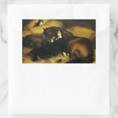 Sticker Rectangulaire Femme et Cheval (Sac)