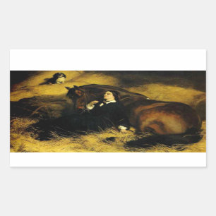 Sticker Rectangulaire Femme et Cheval
