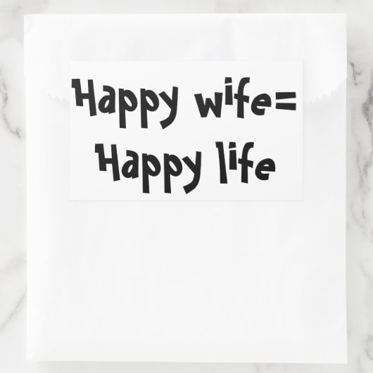 Sticker Rectangulaire Femme heureuse = Vie heureuse (Sac)