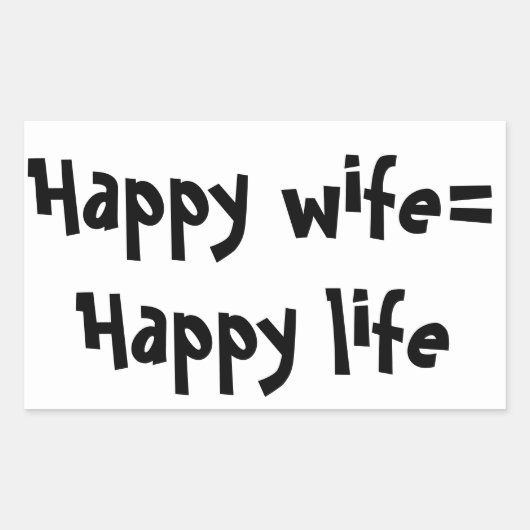 Sticker Rectangulaire Femme heureuse = Vie heureuse (Devant)