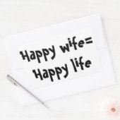 Sticker Rectangulaire Femme heureuse = Vie heureuse (Enveloppe)