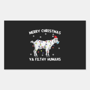 Sticker Rectangulaire Femme Joyeux Noël Chèvre Visage Masque Chèvre Père