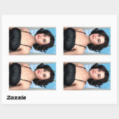 Sticker Rectangulaire Femme Vintage (Feuille)