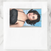 Sticker Rectangulaire Femme Vintage (Sac)