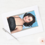 Sticker Rectangulaire Femme Vintage (Enveloppe)
