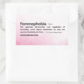 Sticker Rectangulaire FEMMEPHOBIE Arrière - plan rose Définition (Sac)
