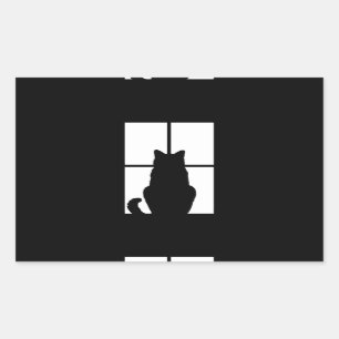 Sticker Rectangulaire Fenêtre Cat Cliquez pour Customiser Obtenir une d
