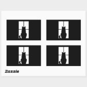 Sticker Rectangulaire Fenêtre Cat Cliquez pour Customiser Obtenir une dé (Feuille)