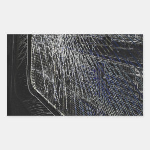 Sticker Rectangulaire fenêtre du train cassé