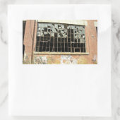 Sticker Rectangulaire Fenêtre en brique Maison avec verre cassé (Sac)