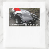 Sticker Rectangulaire Fenêtre Fractionnée Corvette de Noël (Sac)