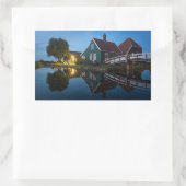 Sticker Rectangulaire Ferme de fromage à twilight en Hollande (Sac)