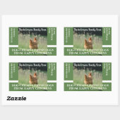 Sticker Rectangulaire Ferme familiale Funny Poulet Modèle photo vert (Feuille)
