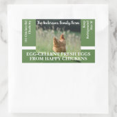 Sticker Rectangulaire Ferme familiale Funny Poulet Modèle photo vert (Sac)