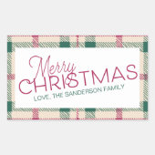 Sticker Rectangulaire Ferme Plaid Joyeux Noël Nom de famille Rectan (Devant)