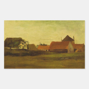 Sticker Rectangulaire Fermes à Loosduinen La Haye par Vincent van Gogh