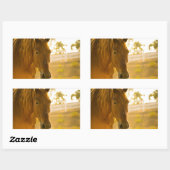 Sticker Rectangulaire Fermeture Brown du cheval (Feuille)