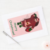 Sticker Rectangulaire Fermier de fraises du Père Noël (Enveloppe)
