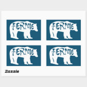 Sticker Rectangulaire Fernie (Colombie-Britannique) Ours (Feuille)