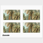 Sticker Rectangulaire Ferns Palm Tree Antiquité Botanique Ferns Art (Feuille)