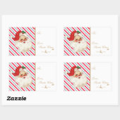 Sticker Rectangulaire Festipe Retro Père Noël cadeau (Feuille)