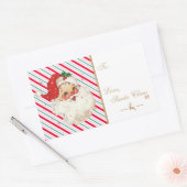 Sticker Rectangulaire Festipe Retro Père Noël cadeau (Enveloppe)