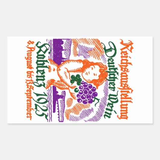 Sticker Rectangulaire Festival allemand du vin 1925 (Devant)