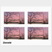 Sticker Rectangulaire Festival Cherry Blossom du Monument de Washington (Feuille)
