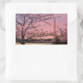 Sticker Rectangulaire Festival Cherry Blossom du Monument de Washington (Sac)