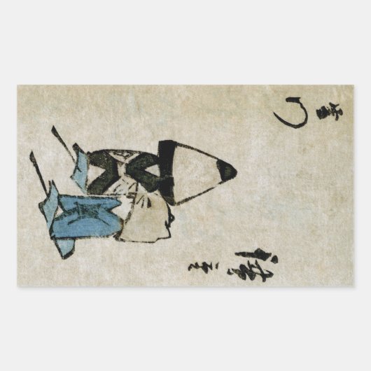 Sticker Rectangulaire Festival Matsuri Costume Acteurs Feudal Japon (Devant)