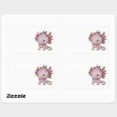 Sticker Rectangulaire Festive Axolotl (Feuille)