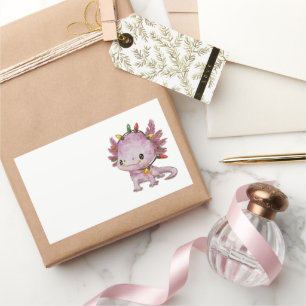 Sticker Rectangulaire Festive Axolotl