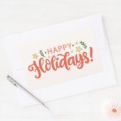 Sticker Rectangulaire Festive Happy Holidays Design (Enveloppe)