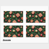 Sticker Rectangulaire "Festive Joy — Red & Gold Christmas Magic" (Feuille)