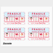 Sticker Rectangulaire Festive Stripe Père Noël Atelier Fragile (Feuille)