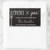 Sticker Rectangulaire Fête Anniversaire Bouteille, Faux Argent (Sac)