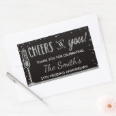 Sticker Rectangulaire Fête Anniversaire Bouteille, Faux Argent (Enveloppe)