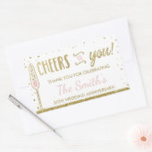 Sticker Rectangulaire Fête Anniversaire Bouteille, Parties scintillant F (Enveloppe)