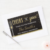 Sticker Rectangulaire Fête Anniversaire Wrapper Faux Parties scintillant (Enveloppe)