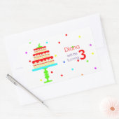 Sticker Rectangulaire Fête d'anniversaire colorée pour enfants (Enveloppe)