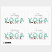 Sticker Rectangulaire Fête d'anniversaire de Yoga (Feuille)