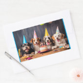 Sticker Rectangulaire Fête d'anniversaire des chiens (Enveloppe)