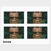 Sticker Rectangulaire Fête de fiançailles dans le jardin, motifs botaniq (Feuille)