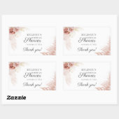 Sticker Rectangulaire Fête de Fiançailles Herbe de Pampas Terre Cuite (Feuille)