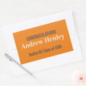 Sticker Rectangulaire Fête de graduation de texte simple Favoriser (Enveloppe)