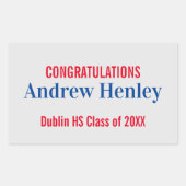 Sticker Rectangulaire Fête de graduation de texte simple Favoriser (Devant)