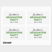 Sticker Rectangulaire Fête de Graduation verte (Feuille)