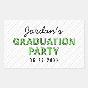 Sticker Rectangulaire Fête de Graduation verte
